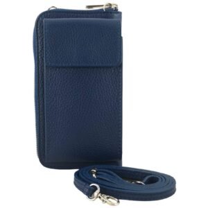 dd2901da84b834af920840e8c3e00554db858eba Portfel / etui na telefon ze skóry naturalnej – Granatowy