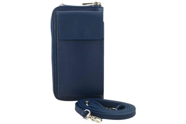 dd2901da84b834af920840e8c3e00554db858eba Portfel / etui na telefon ze skóry naturalnej – Granatowy