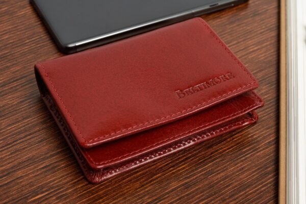 fb5c938e95f0142982eae7a7c2626fe5e4d4aba8 Etui na wizytówki karty czerwone skórzane portfel slim Beltimore G94