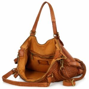 66cec1542e109cff9c71afe0e8ae8b49ce2027f3 PELLE LAVATA Skórzana Vintage Torebka ShopperBag Na Ramię A4 Pleciona Duża